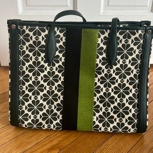 Kate Spade Flower Jacquard Stripe Market Medium Tote